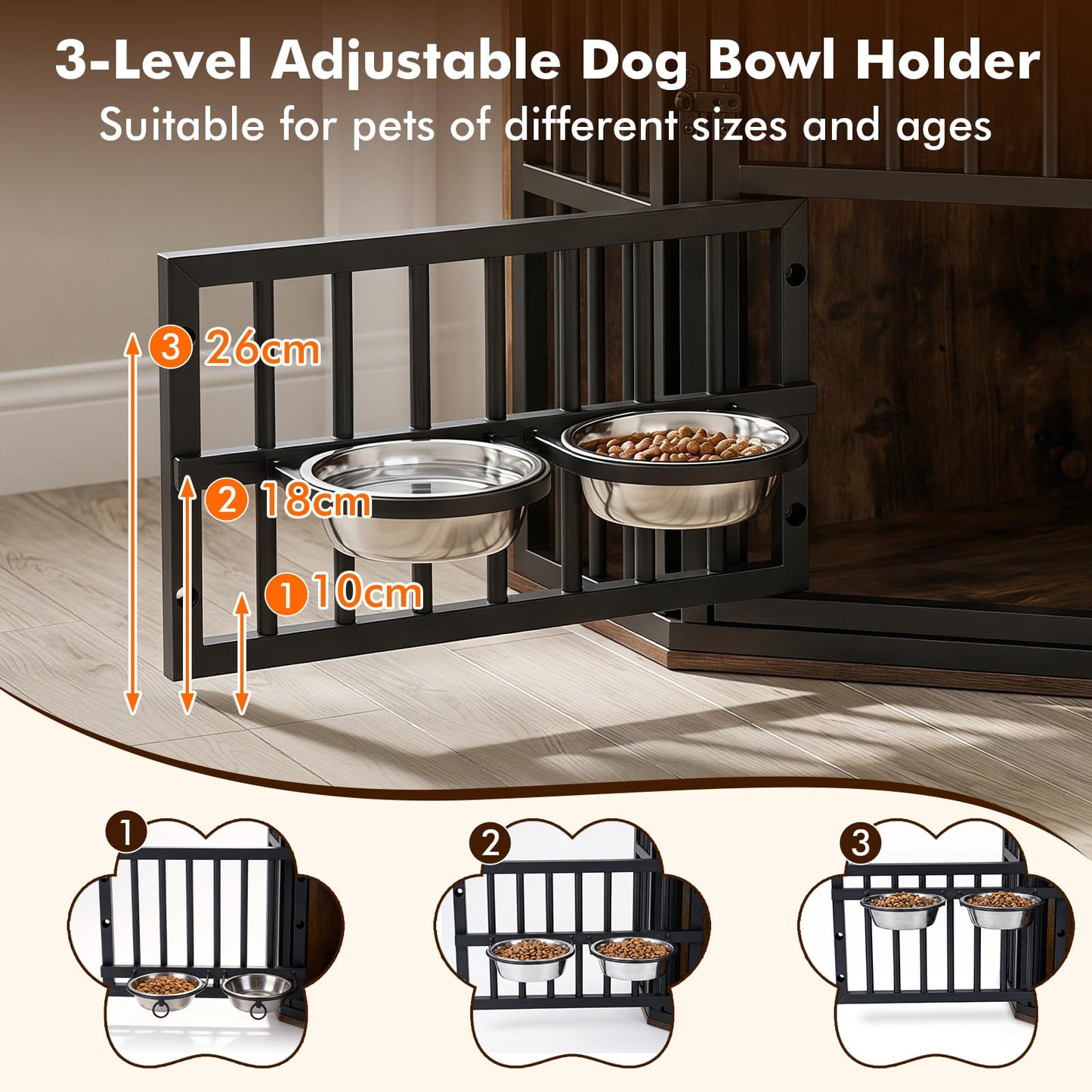Corner Dog Crate, 2-in-1 Dog Kennel & TV Stand