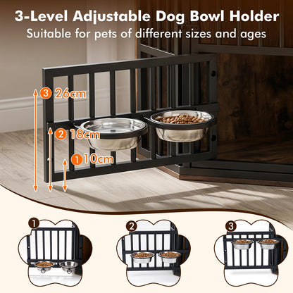 Corner Dog Crate, 2-in-1 Dog Kennel & TV Stand
