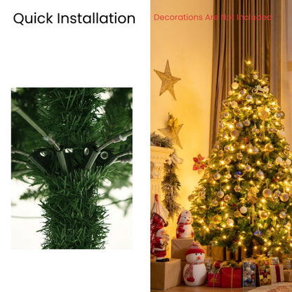 150/180/210 CM Artificial Christmas Tree with LED Lights and Tips