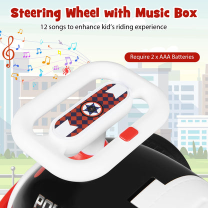 Kids Ride On Car Sliding Toy with Music and Cool Rear Wings