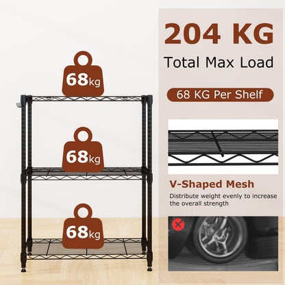 3/4/5/6-Tier Wire Shelving Unit Adjustable Metal Storage Shelves with V-shaped Shelving Rack