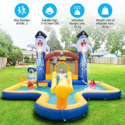 7-In-1 Water Slide Park with Splash Pool