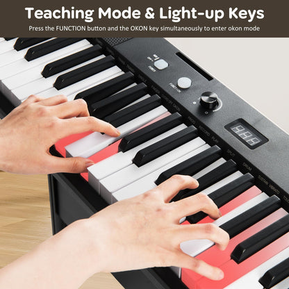 61 Key Digital Piano Keyboard, Electric Piano with Adjustable Stand & Stool
