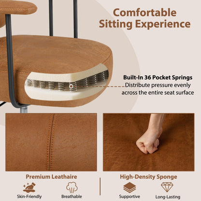 Ergonomic Office Chair with Adjustable Headrest and Spring Cushion Seat