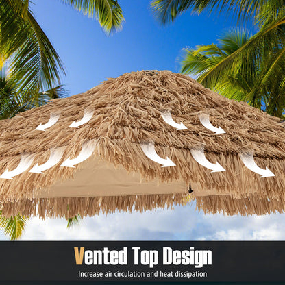 2.7m Cantilever Tiki Parasol Hawaiian Style Patio Beach Umbrella with Vented Top