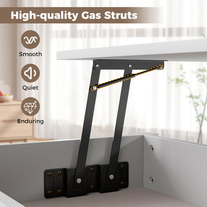 Lift Up Top Coffee Table, Wooden Lifting Cocktail Center Table with Hidden Storage Compartment