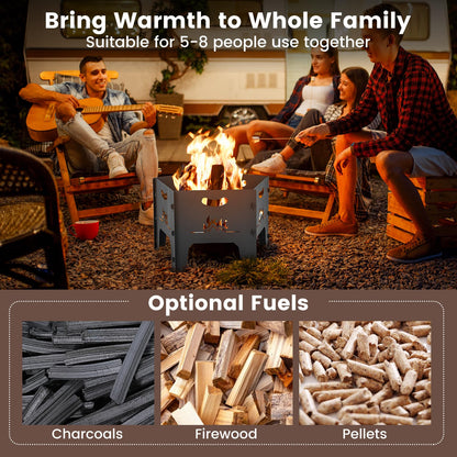 Collapsible Patio Wood Burning Fire Bowl with Carry Bag