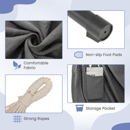 Heavy Duty and Height Adjustable Hammock Chair Side Pocket