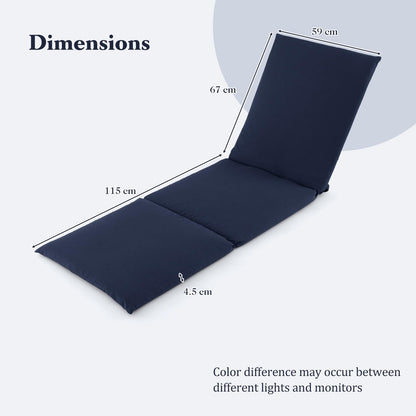 182x59cm Garden Recliner Cushions Chaise Sunlounger Replacement Pad