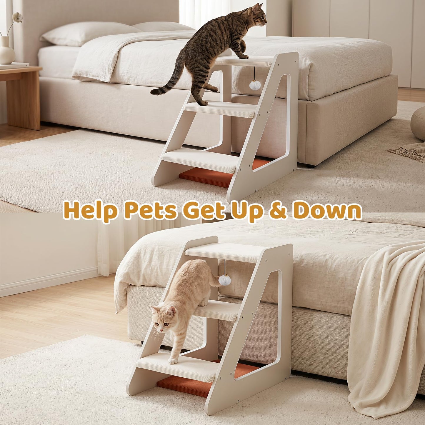 3-Tier Pet Stair Cat Steps Dog Climber Ladder