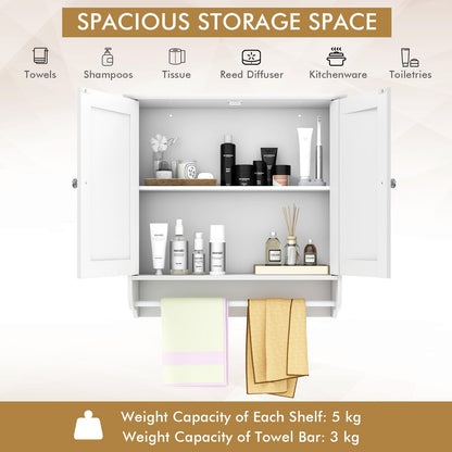 Wall Mounted Bathroom Cabinet with Adjustable Shelf