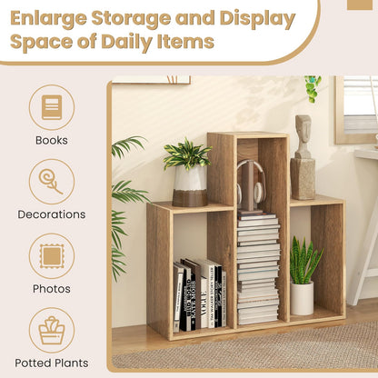 Wooden Bookshelf, 3 Tier Freestanding Separable Bookshelf