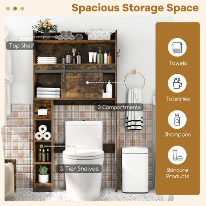 Over The Toilet Storage Cabinet Farmhouse Bathroom Organizer Toilet Rack