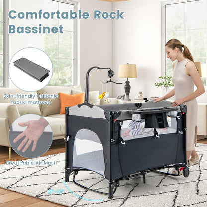 Foldable Baby Bedside Sleeper with Bassinet