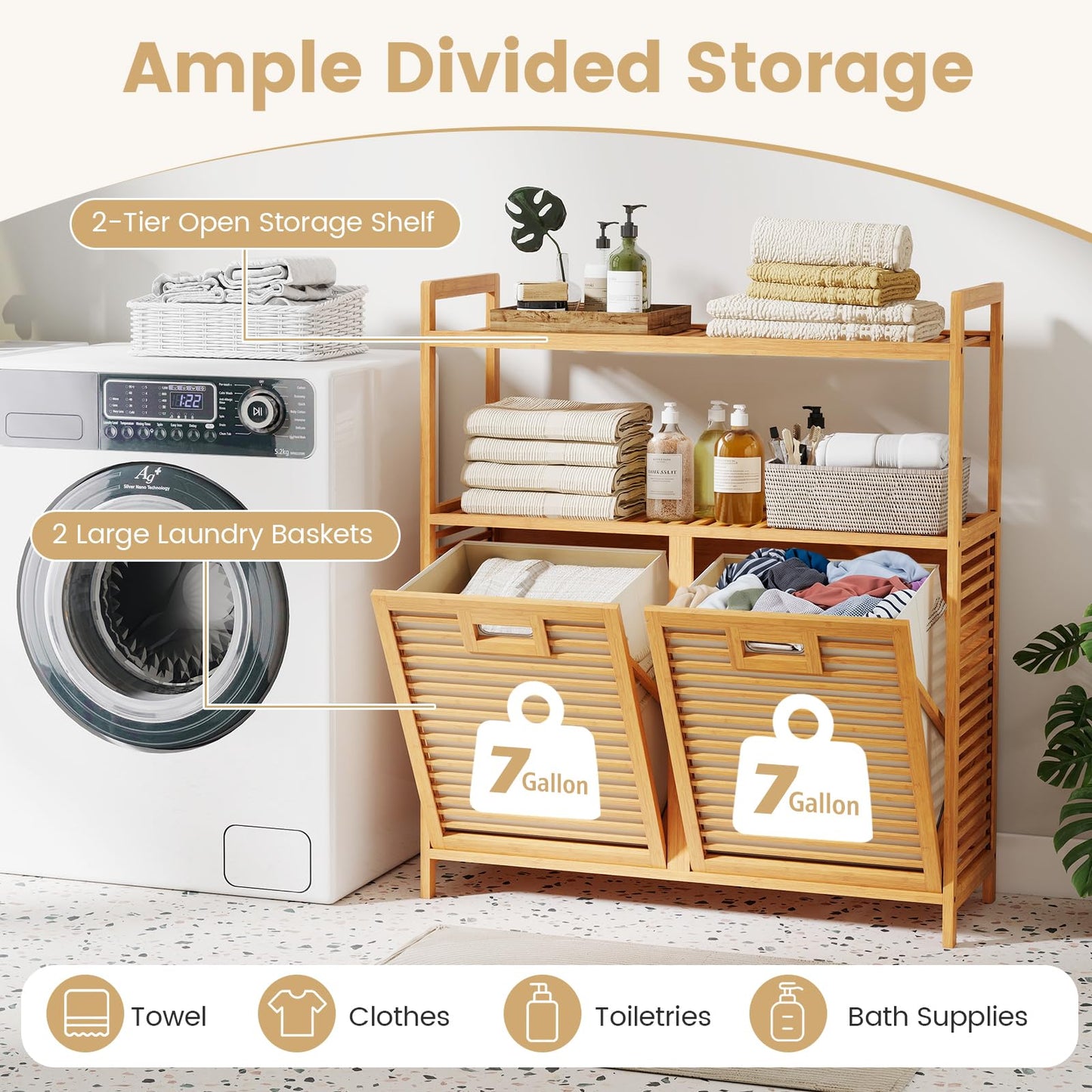 Tilt Out Laundry Basket, Pull Out Laundry Hamper