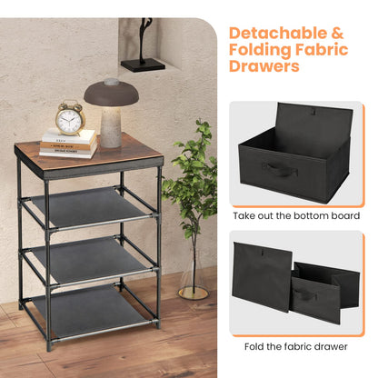 Fabric Storage Organizer Tower Unit with Removable Lid