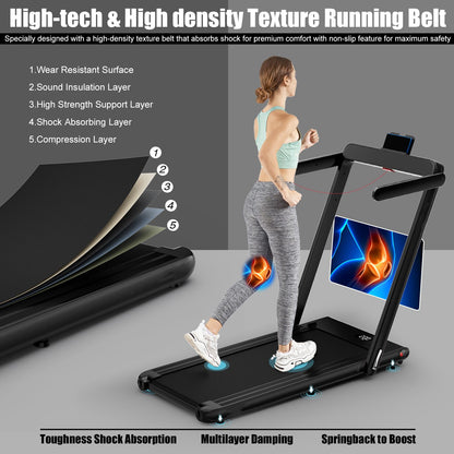 2.25 HP Foldable Treadmill 3 in 1 Walking Pad Under Desk Treadmill