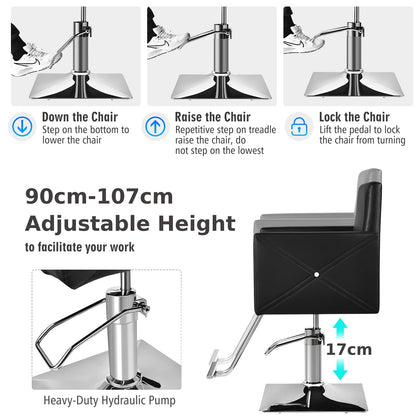 360 Degree Swivel Hairdressing Chair with Footrest and Backrest