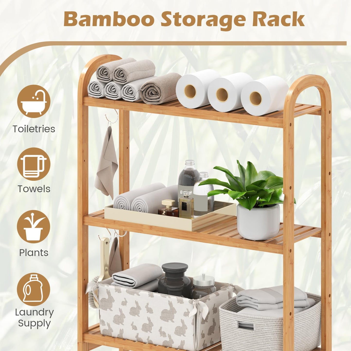 Over Toilet Storage Unit with 5 Position Shelves