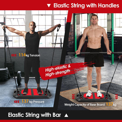 Fitness Equipment with Foldable Push-up Stand Elastic Resistance Bands
