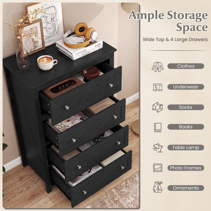 110cm Tall Storage Cabinet Chest of Drawers Clothes Organizer with 4 Drawers