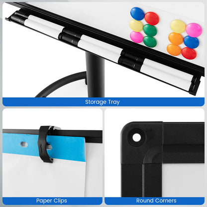 100x65cm Height Adjustable Dry Erase Board with Stand