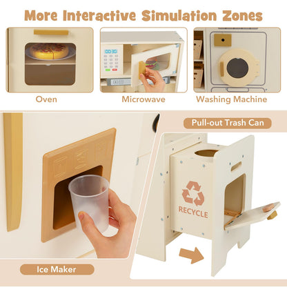 Corner Kitchen Playset with Large Fridge for Toddlers 3+ Years Old