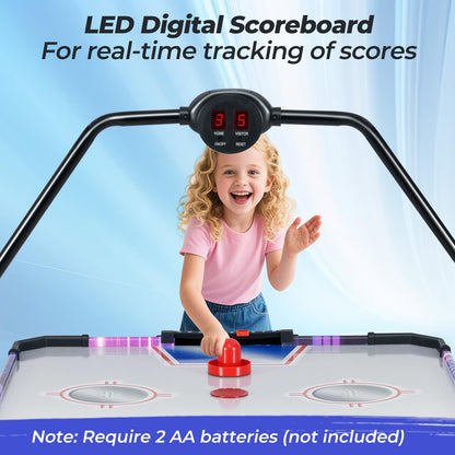 144 CM Air Hockey Table with 2 Pucks and 2 Pushers for Kids and Adults