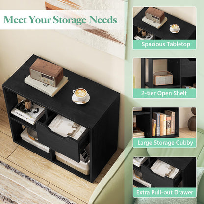 3 Cube Wooden Storage Shelf with Drawer