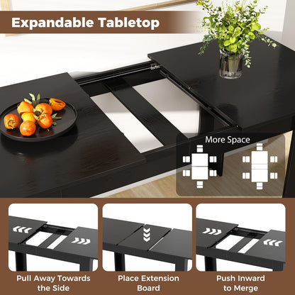 Extendable Dining Table with Adjustable Tabletop