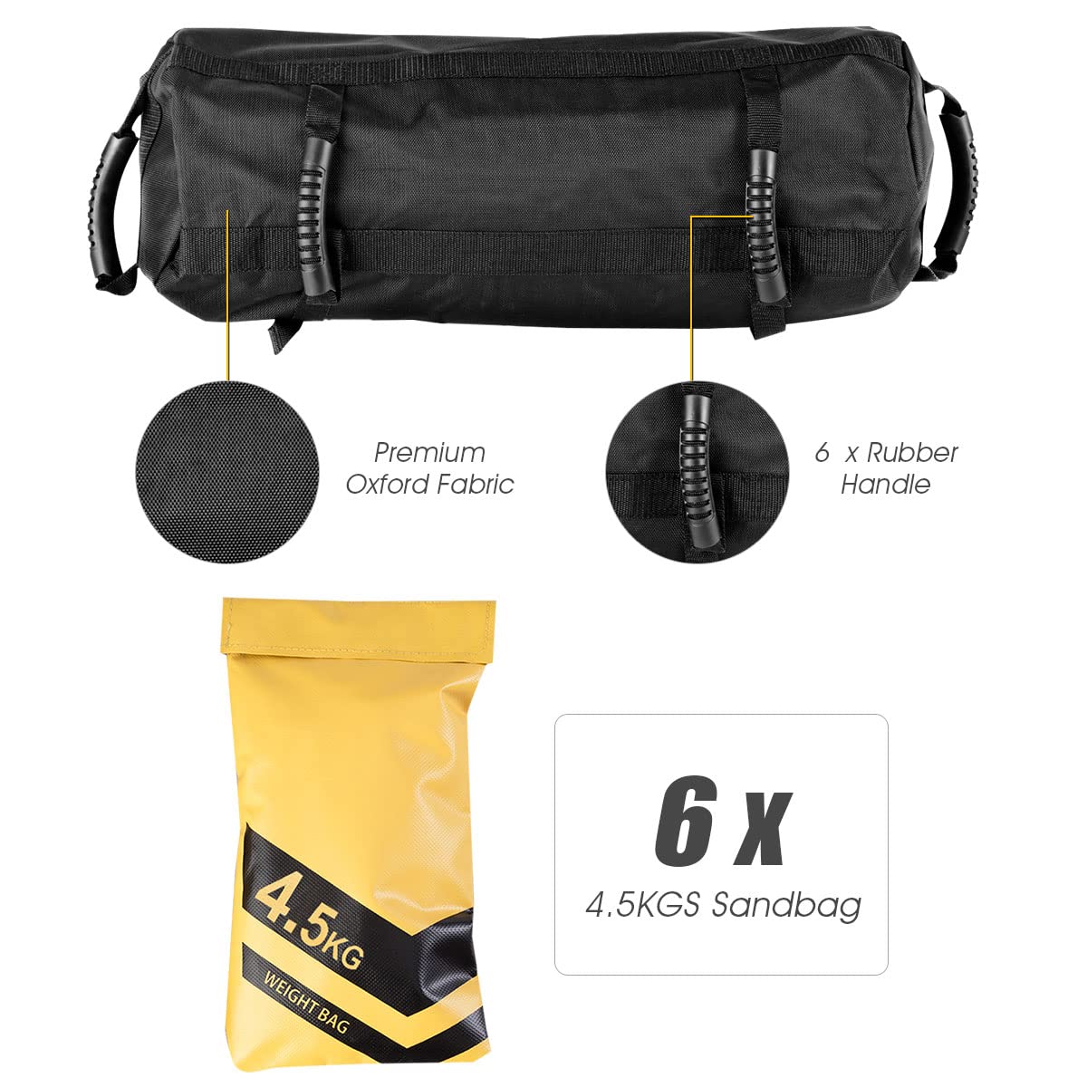 27 KG Heavy Duty Adjustable Training Sandbag of 1680D Oxford Cloth 500D PVC Net Cloth