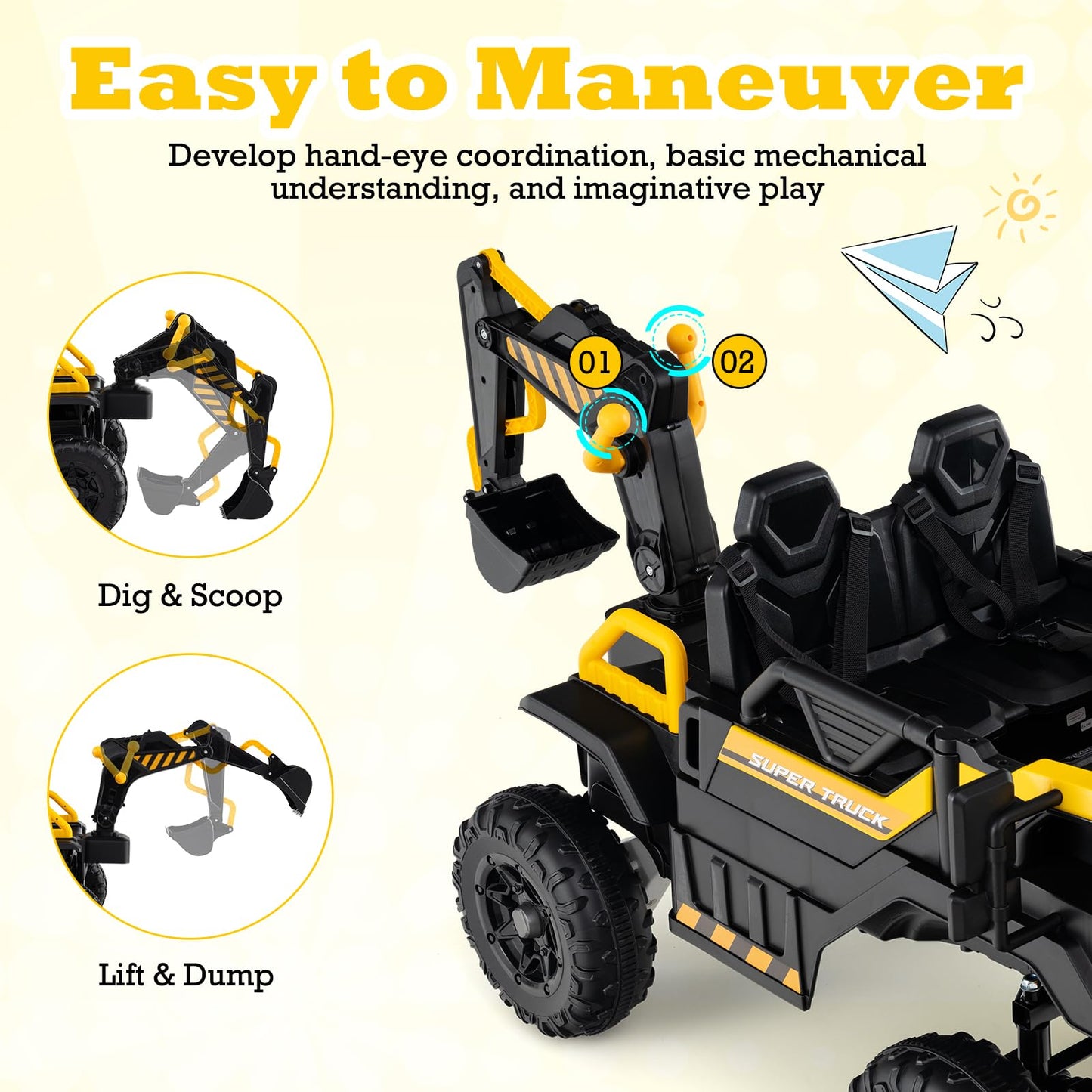4WD Electric Truck Construction Vehicle with Remote Control