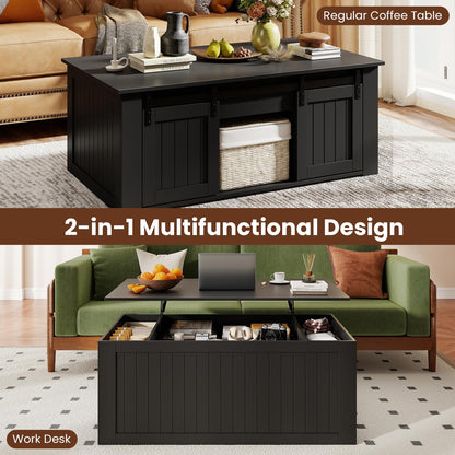 Lift Up Top Coffee Table, 120cm Farmhouse Tea Table