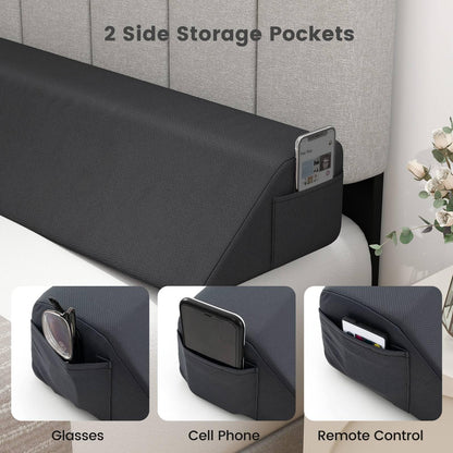 Bed Wedge Pillow with 2 Storage Pockets