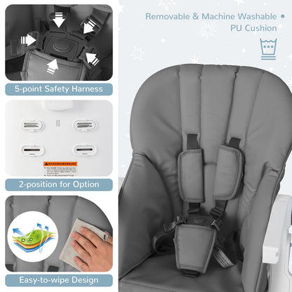 Adjustable Toddlers Highchair with Storage Basket