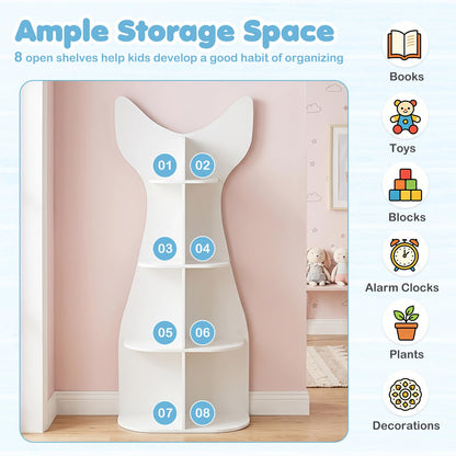 Kids Bookshelf, 4-Tier Corner Children Bookcase
