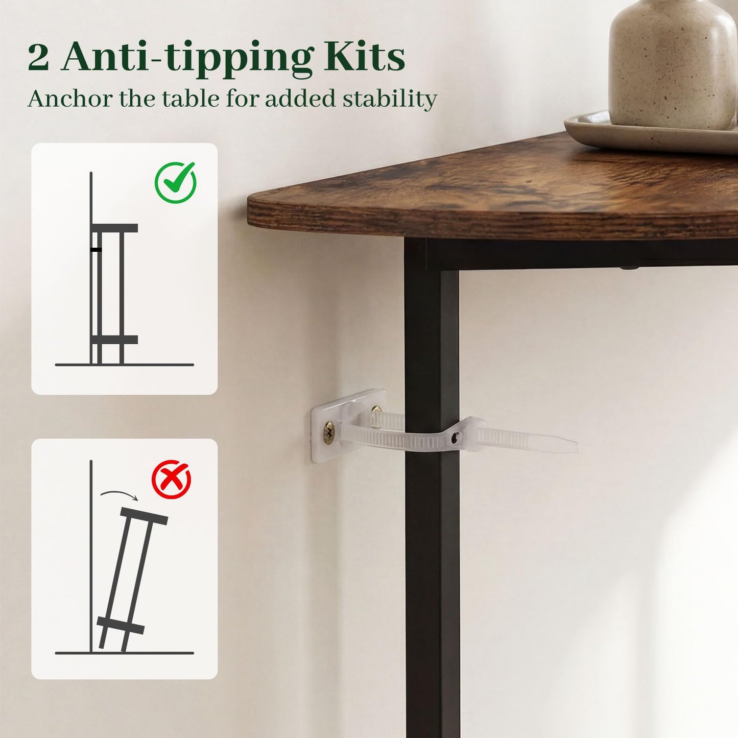 2-Tier Industrial Sofa Couch Table with Open Storage Shelf and Heavy-duty Metal Frame