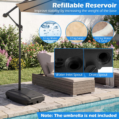 Cantilever Base Weight, Heavy-Duty Mobile Patio Parasol Umbrella Stand