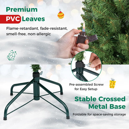 Pre-lit Slim Christmas Tree, Hinged Pencil Xmas Tree