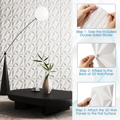 50-Pack 3D Wall Panel with Included Stickers