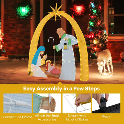 168 CM Christmas Nativity Scene with 194 LED Warm White Lights