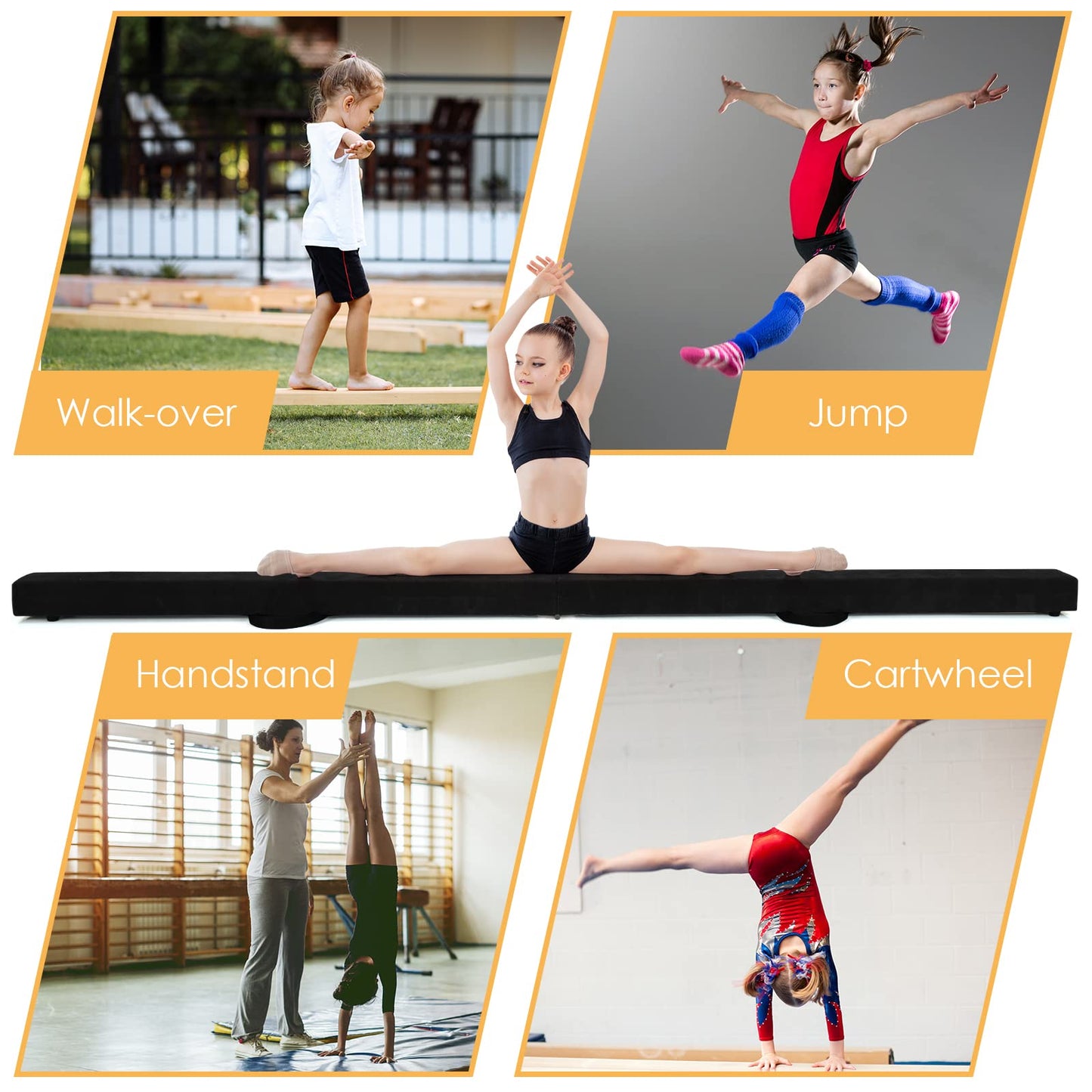 Portable Folding Gymnastic Beam with Carrying Handles