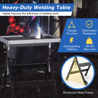 Folding Welding Table with 4 Level Height