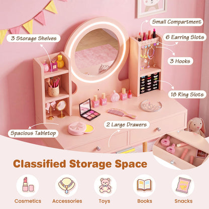 Kids Dressing Table, Girls Vanity Set