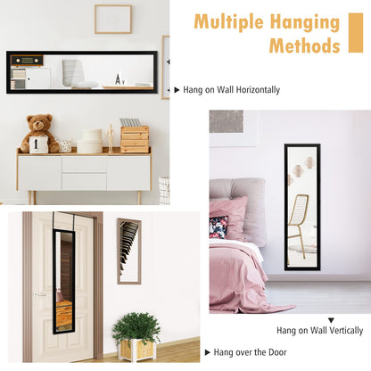 Full Length Over the Door Mirror with Hanging Hooks for Bedroom