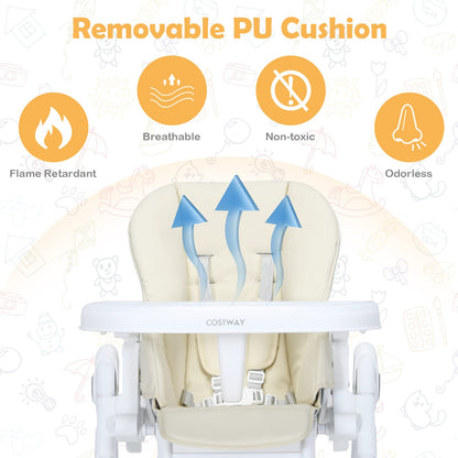 Height Adjustable Folding Highchair for Babies and Toddlers
