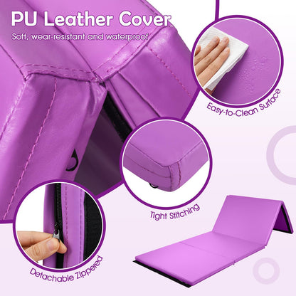240 x 116 x 5 cm Folding Soft Floor Mat with Carry Handles and Hook & Loop Fasteners