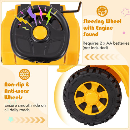 Kids Ride on Excavator Bulldozer with Adjustable Front Bucket