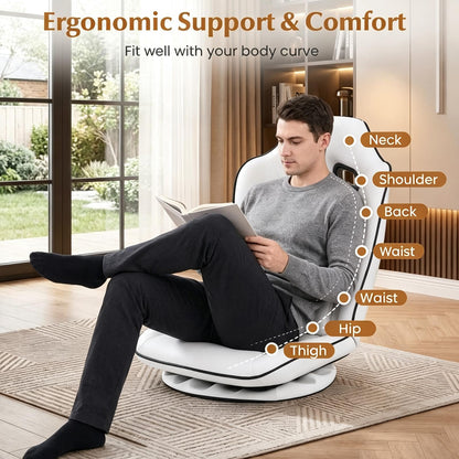 Folding Floor Chair with6-Position Adjustable Backrest
