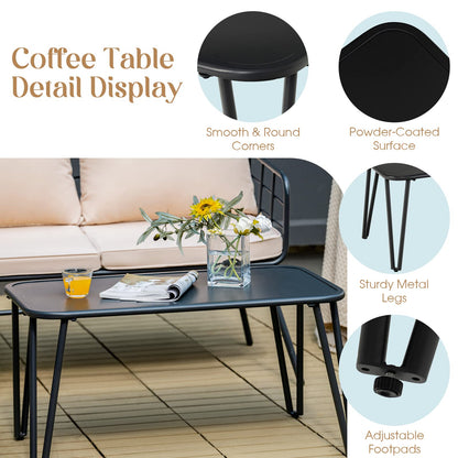 4 Piece Patio Conversation Set with Seat Back Cushions